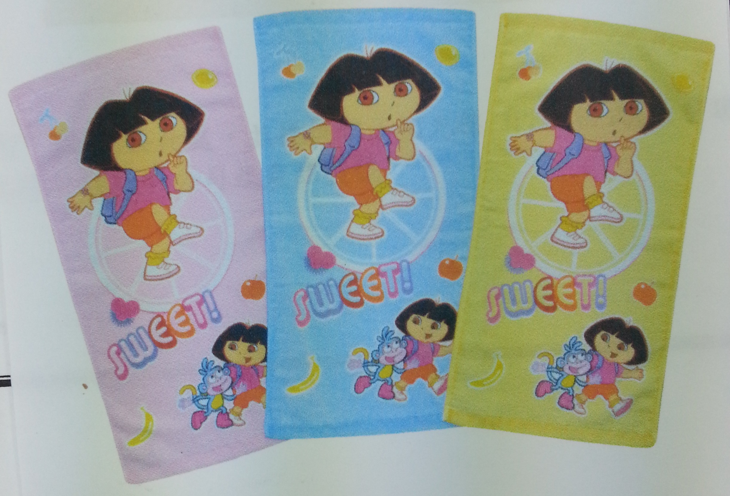 朵拉香蕉童巾-粉紅