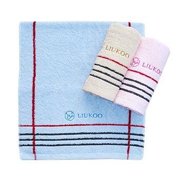 煙斗英倫毛巾粉紅(紅黑線條)