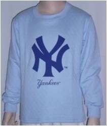 MLB兒童三層圓領衫-NY藍