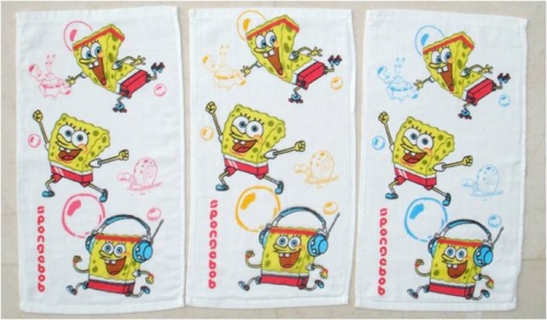 海綿寶寶紗布童巾黃