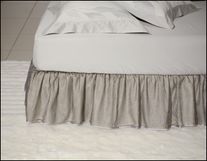 蕾絲床裙-米-灰邊