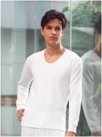 三層暖棉U領長袖衫