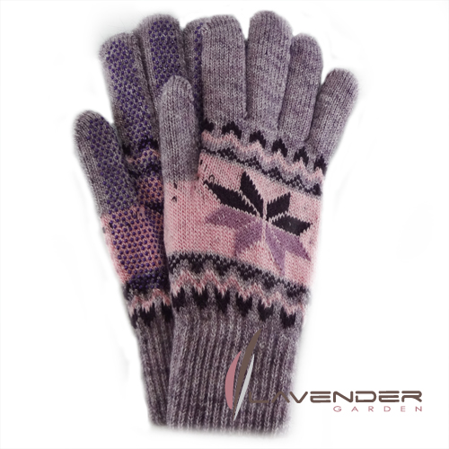 Lavender-針織雙層手套
