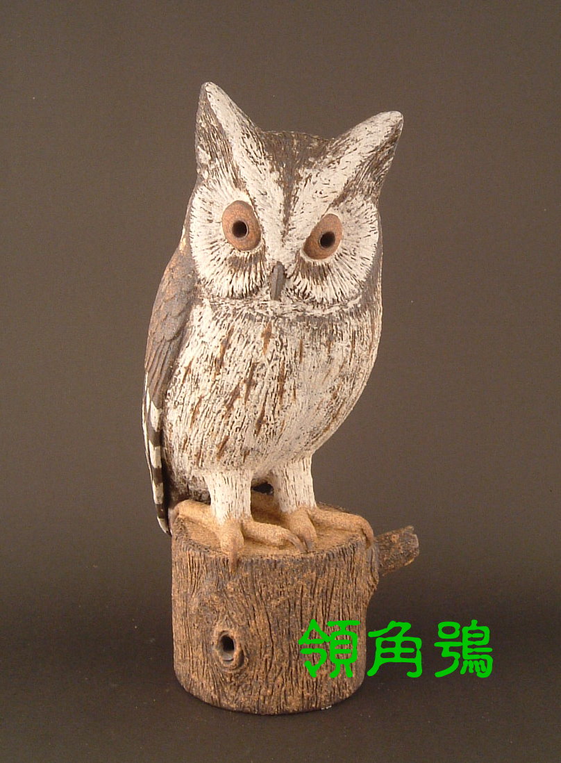 裝飾陶瓷-台灣(特)亞種貓頭鷹擬真版-領角鴞