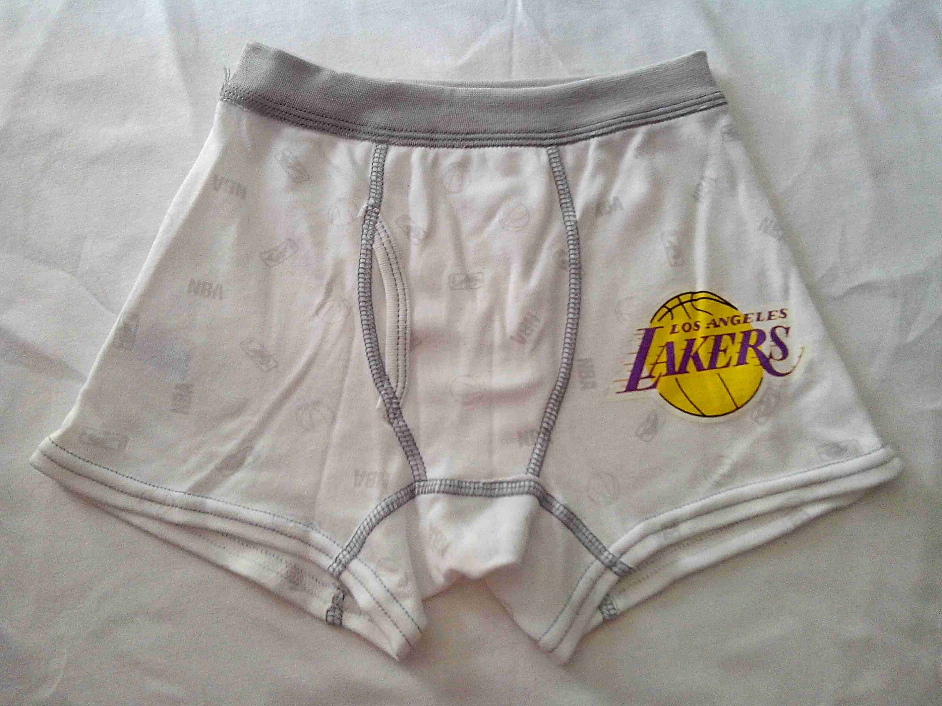 9202 NBA男童四角褲--白灰湖人