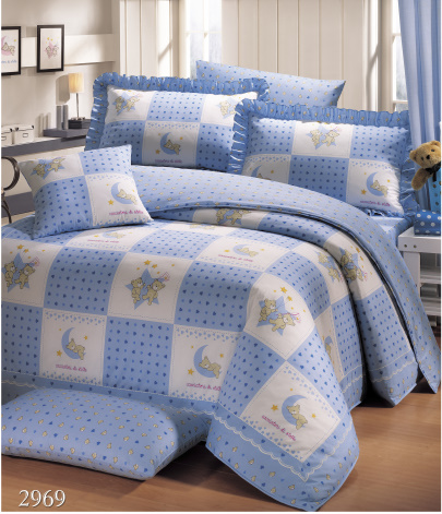 愛心熊薄墊套(152*188)-藍