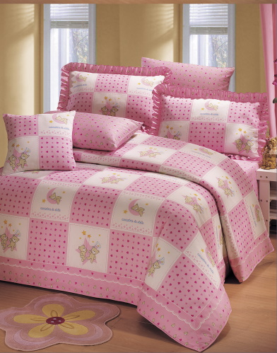 愛心熊薄墊套(152*188)-粉