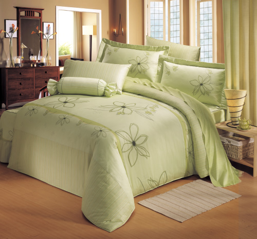 隨性花朵塗鴉厚枕套(45*75)-綠