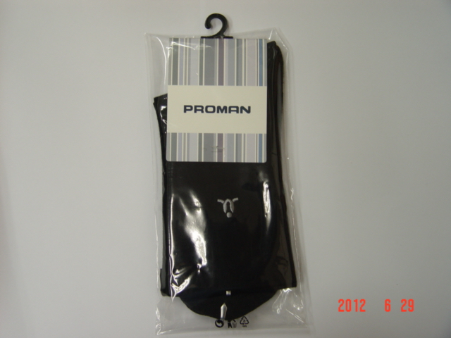 男方格寬口抗菌紳士襪