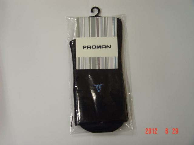 男方格寬口抗菌紳士襪