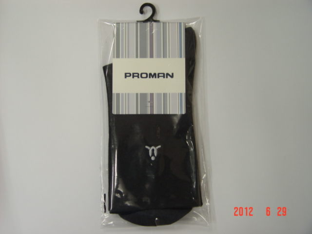 男方格寬口抗菌紳士襪