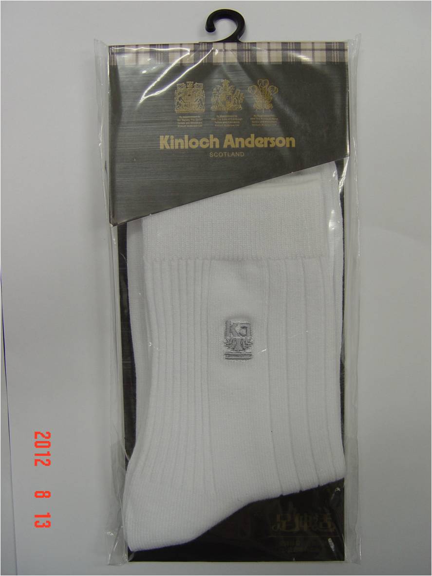 男款暗條中筒休閒襪