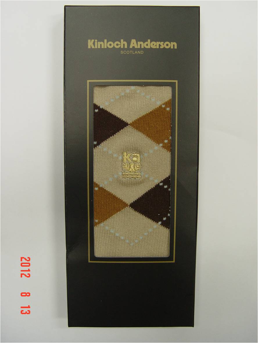 男款菱格長筒休閒襪