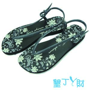 蔓藤花橡膠涼鞋