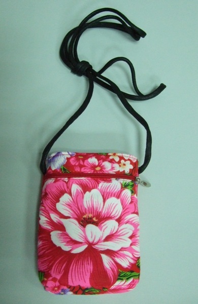 牡丹花束口手機袋