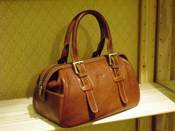 Sika素面淺咖啡色短把手手提包(小)