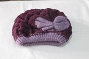 雙層針織毛線帽-紫色
