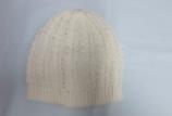 雙層針織毛線帽-白色