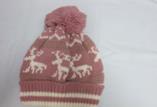 針織毛線帽-紫粉