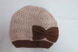 雙層針織毛線帽-可可色