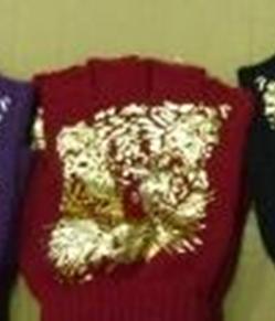 金銀花豹男士止滑半指手套-紅