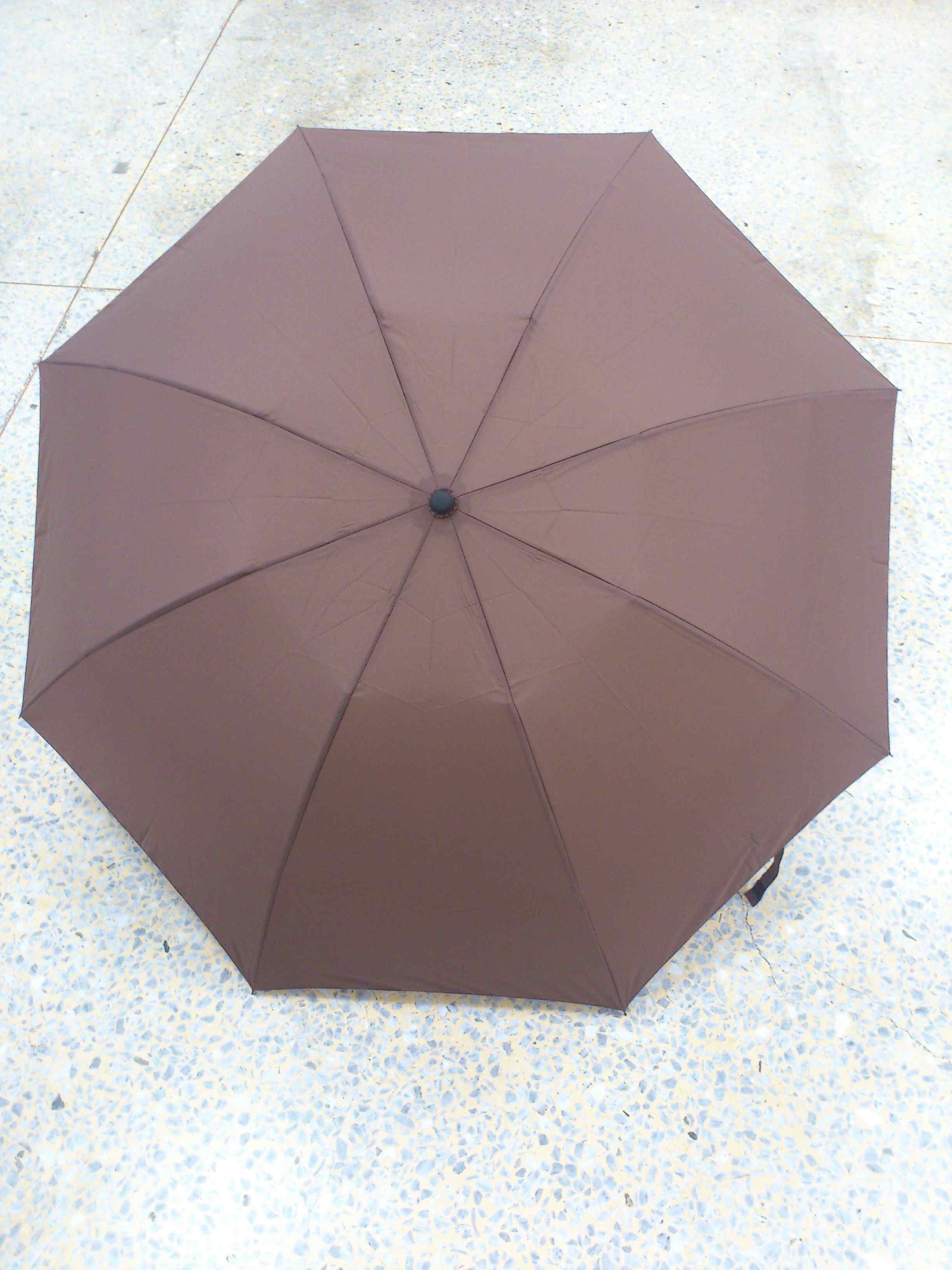 三折手開晴雨兩用傘咖啡