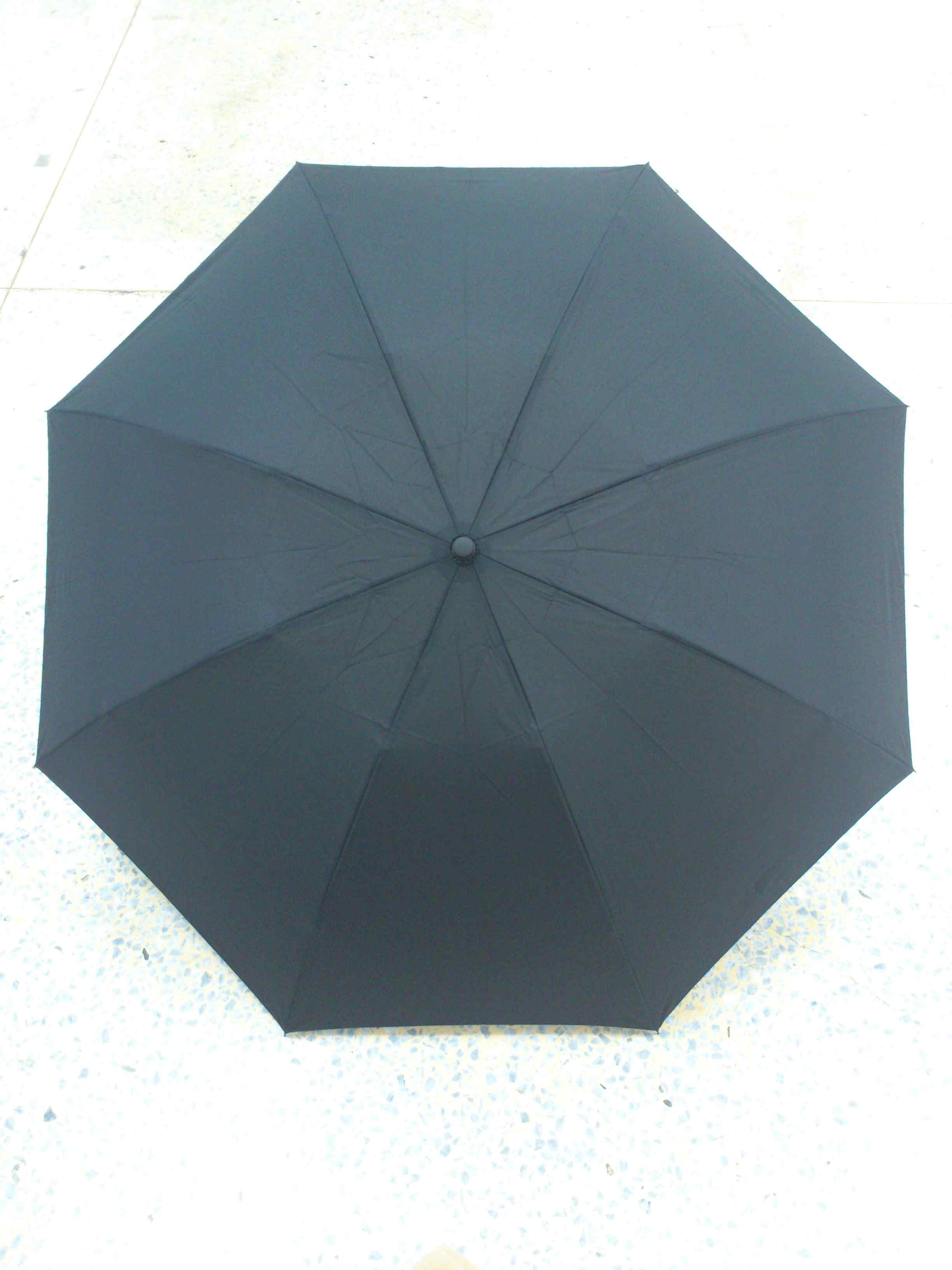 三折手開晴雨兩用傘黑色