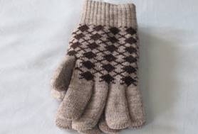 針織毛線手套-可可