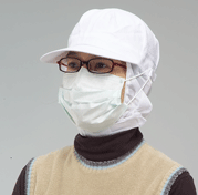 耳掛式頸寬條全布帽