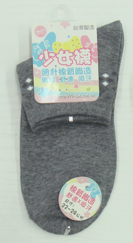 提花少女休閒襪