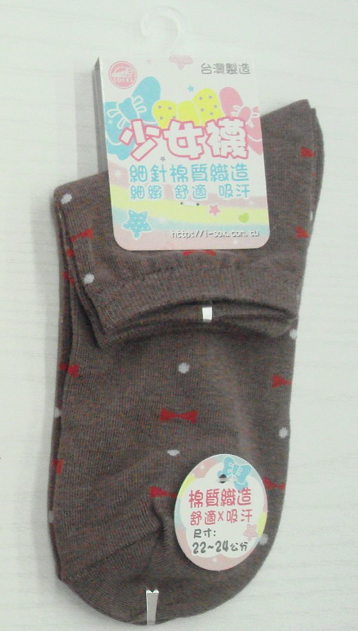 提花少女休閒襪