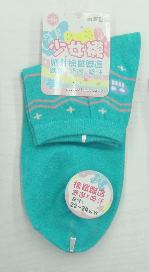 提花少女休閒襪