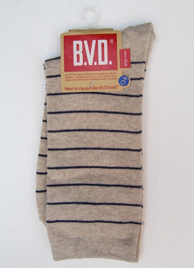 BVD細條紋男襪