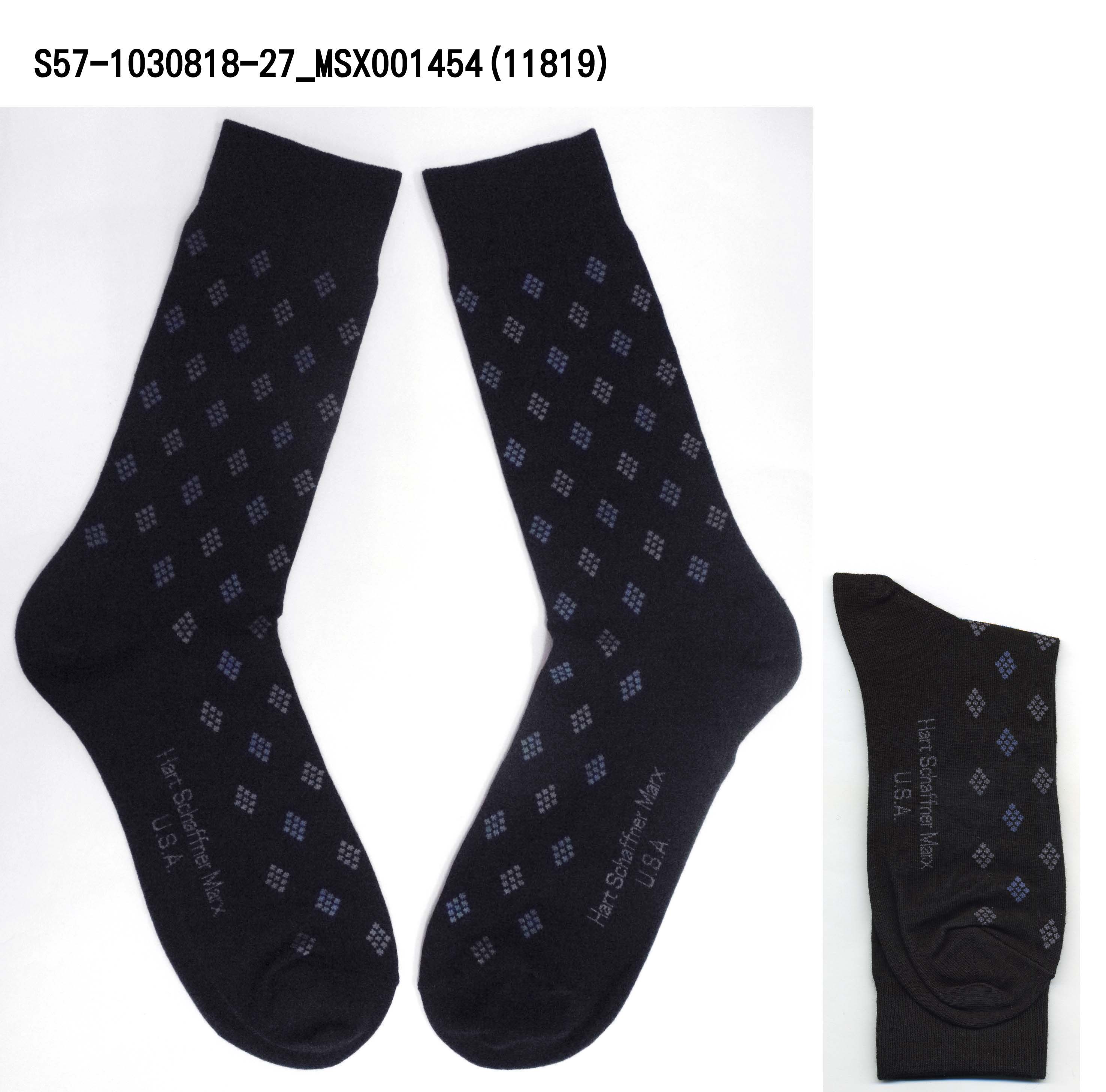 精梳棉菱格紳士襪