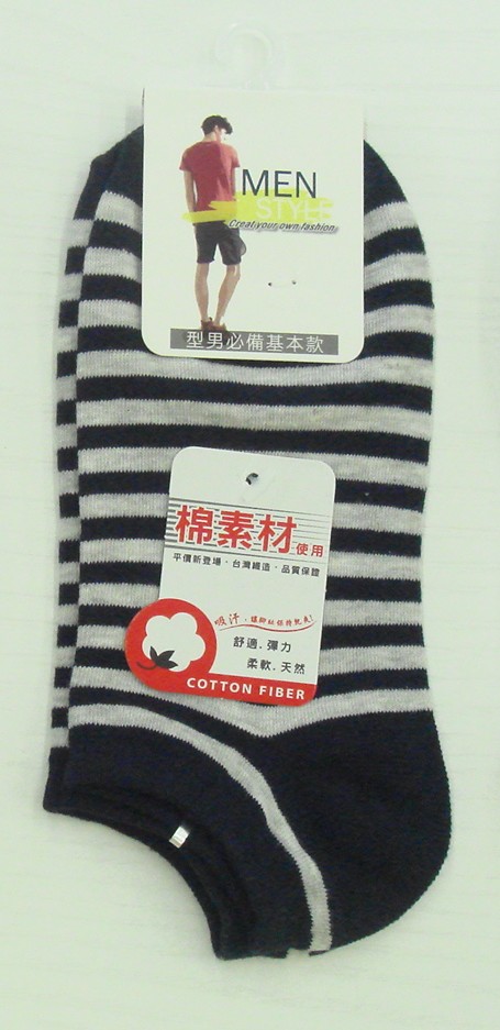 粗條紋船襪