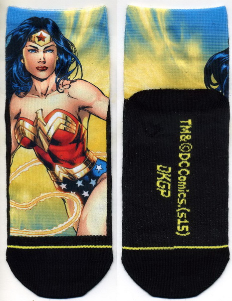 神力女超人-轉印平面短筒襪