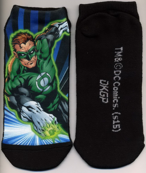 綠燈俠-轉印半毛踝襪