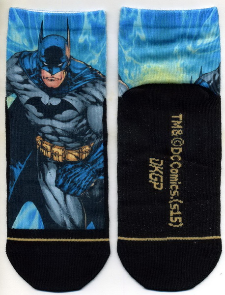 蝙蝠俠-轉印平面短筒襪