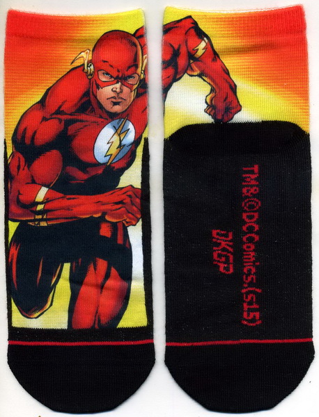 閃電俠-轉印平面短筒襪