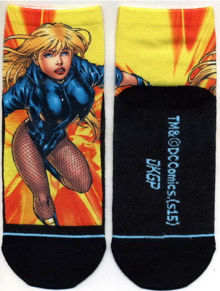 黑絲雀-轉印平面短筒襪