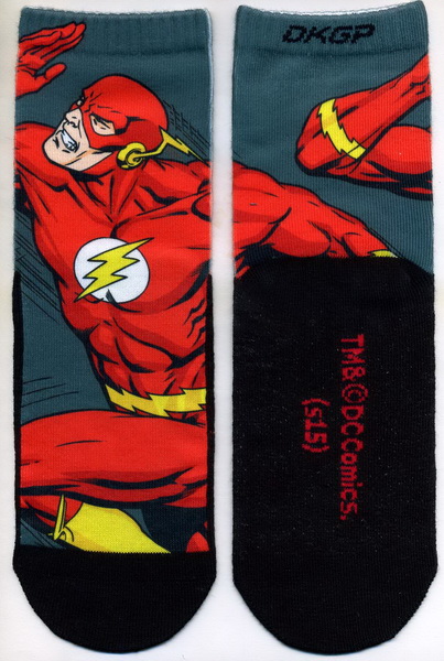 閃電俠-轉印平面長筒小童襪