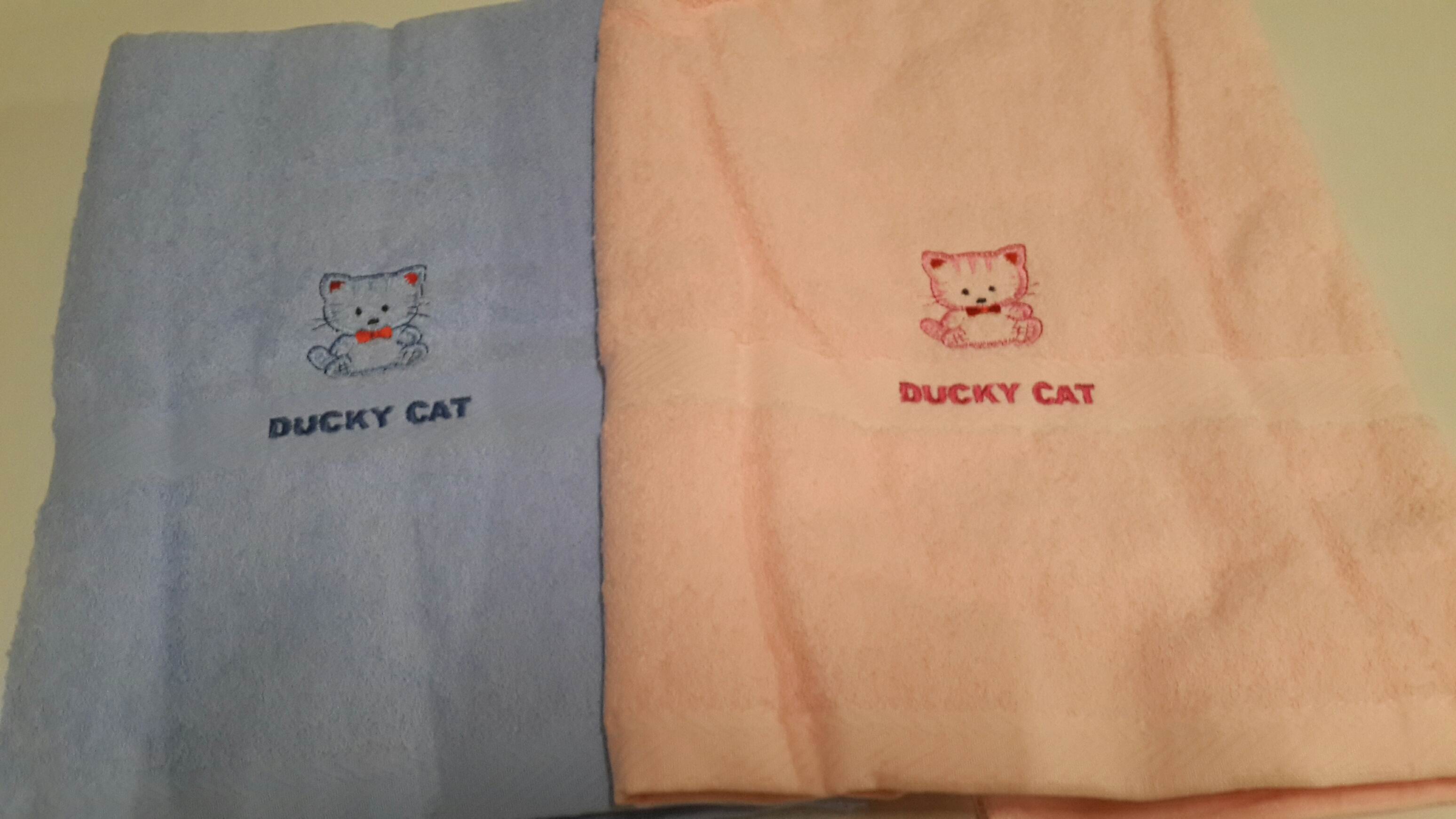 刺繡貓咪浴巾