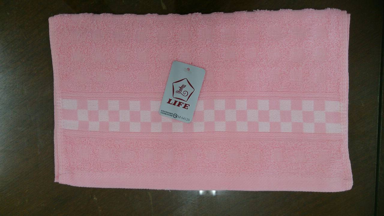 HS0431嫻雅方格緞條毛巾