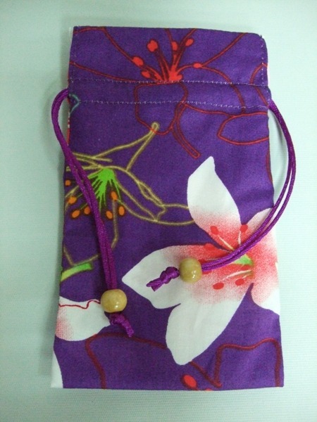 桐花束口手機袋