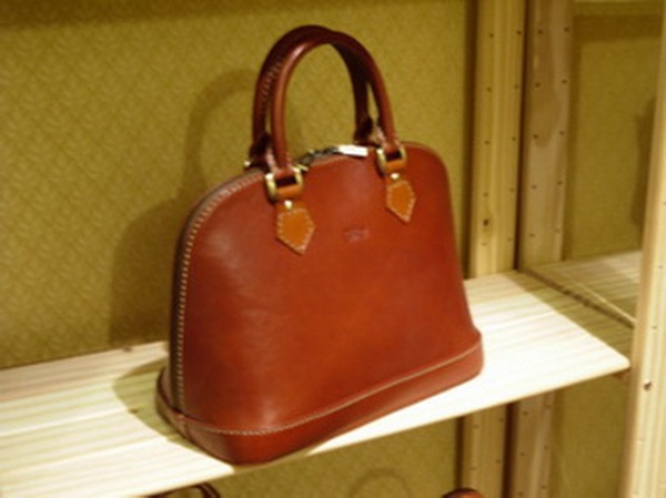 Sika素面淺咖啡色短把手手提包(小)