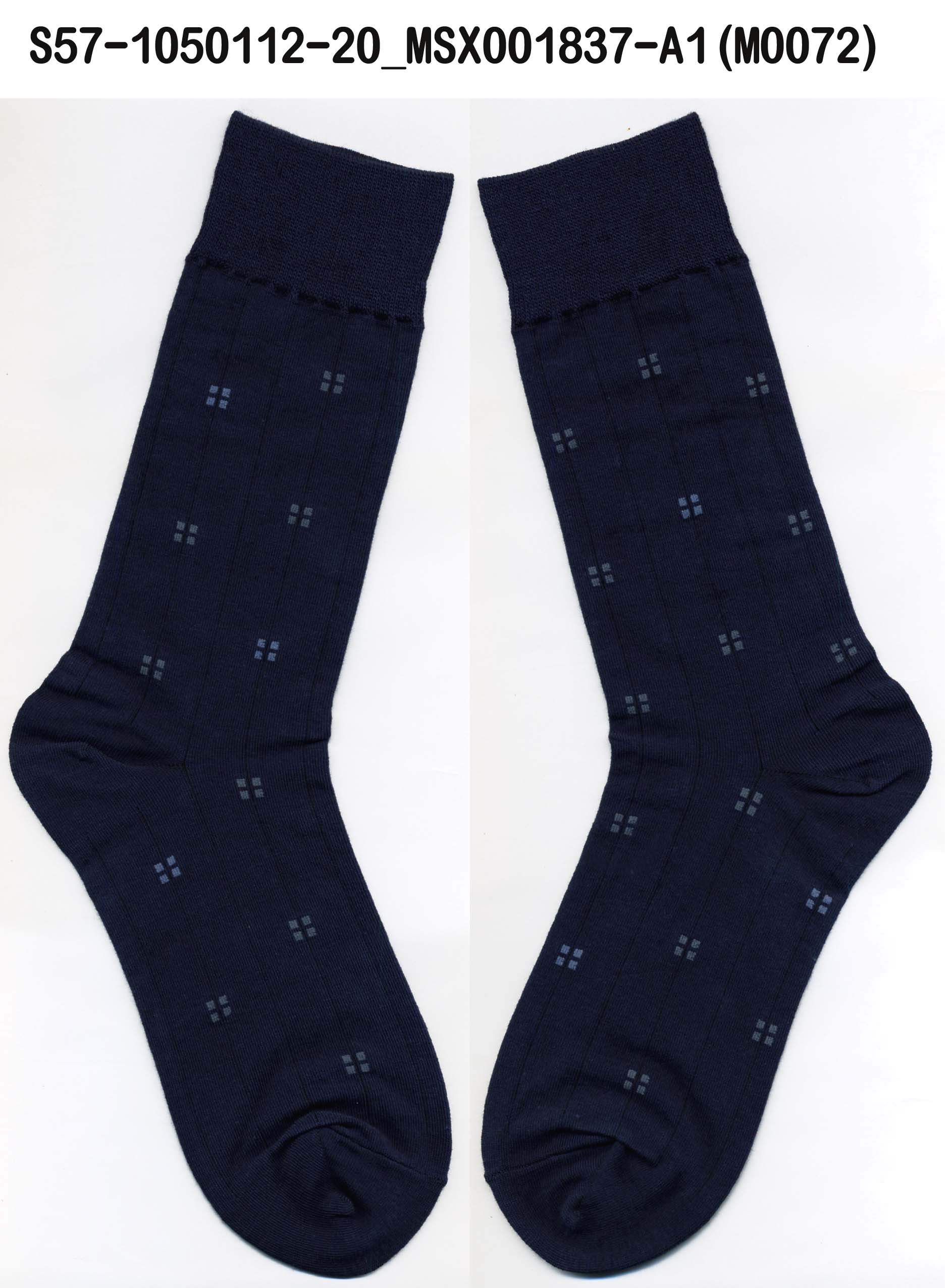 方格紋紳士襪-藏青