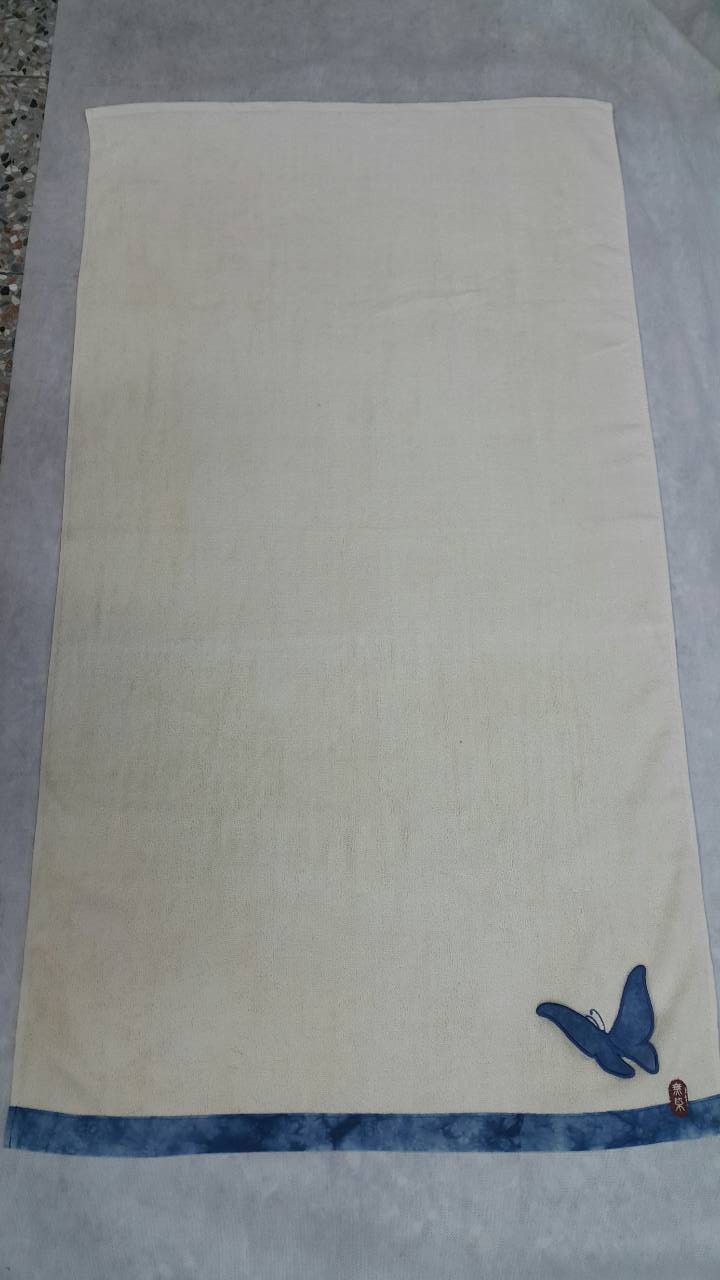 藍染蝴蝶浴巾