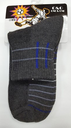 純棉毛巾底運動襪-條紋