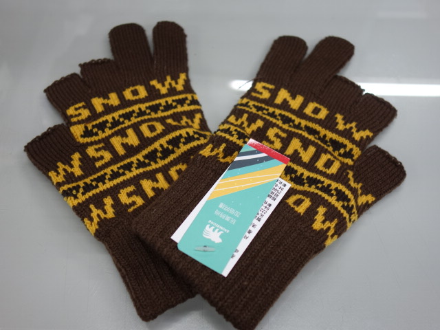 男士SNOW止滑三半兩全單層手套