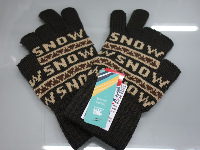 男士SNOW止滑三半兩全單層手套